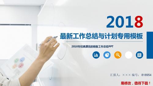 2018年经典漂亮的销售工作总结PPT