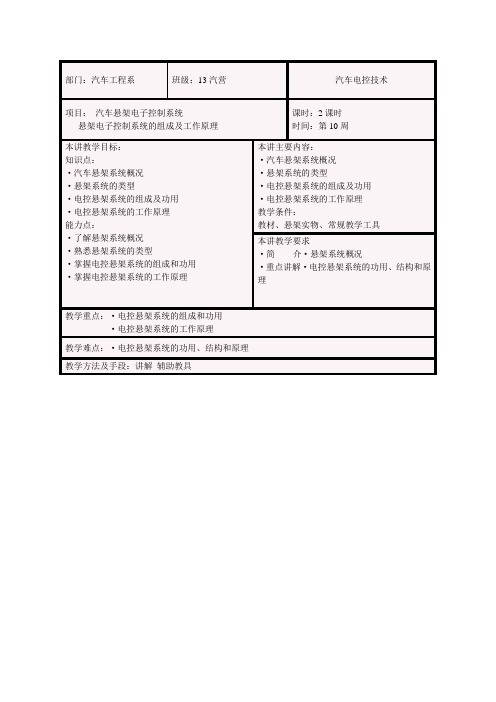 汽车电控技术详细教案