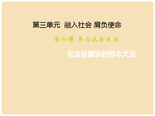 九年级政治全册 第三单元 融入社会 肩负使命 第六课 参与政治生活 第2框 宪法是国家的根本大法课件