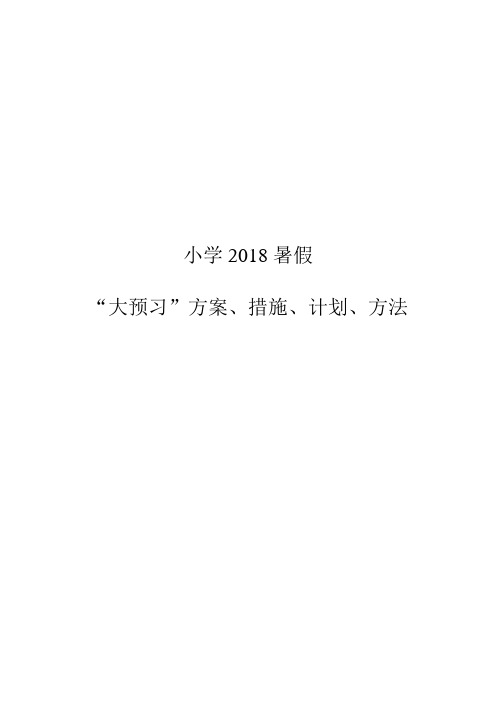 中心暑假小学大预习方案