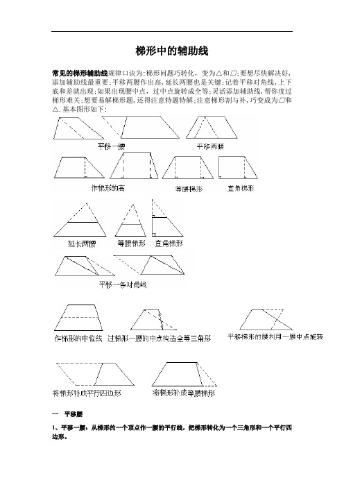 梯形常中的辅助线