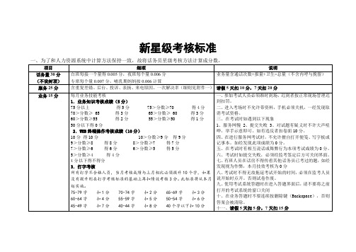 新星级考核标准-人力资源话务员管理