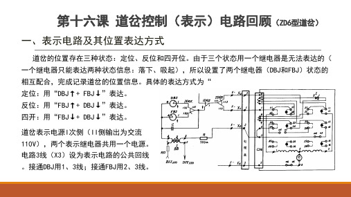 城市轨道交通微机系统 第十六节课 道岔控制(表示)电路回顾