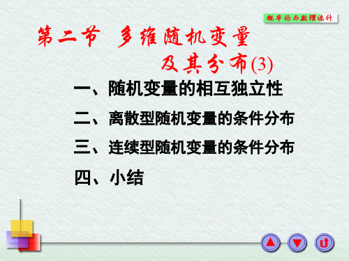 多维随机变量及其分布,随机变量的相互独立性,条件概率