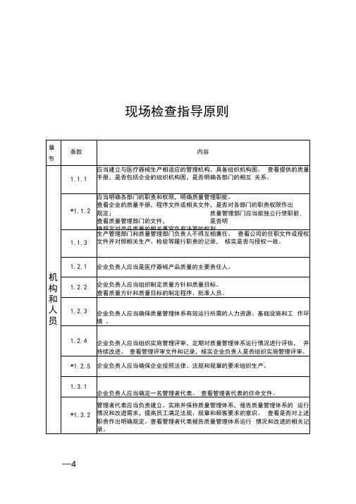 (CFDA通知2015年第218号)《医疗器械生产质量管理规范现场检查指导原则》