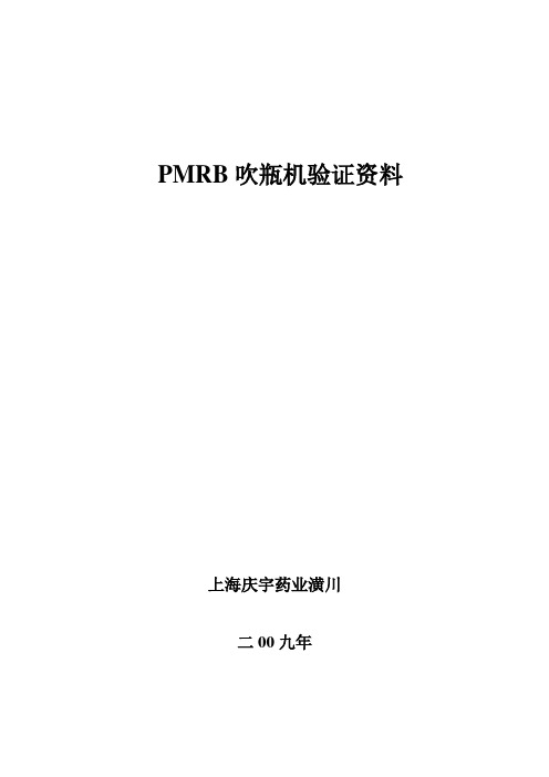 PMRB吹瓶机验证资料