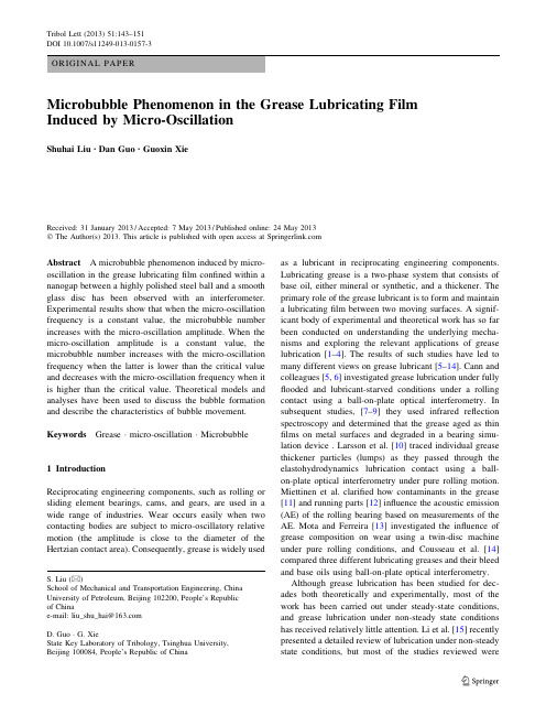 Microbubble Phenomenon in the Grease Lubricating Film Induced by Micro-Oscillation