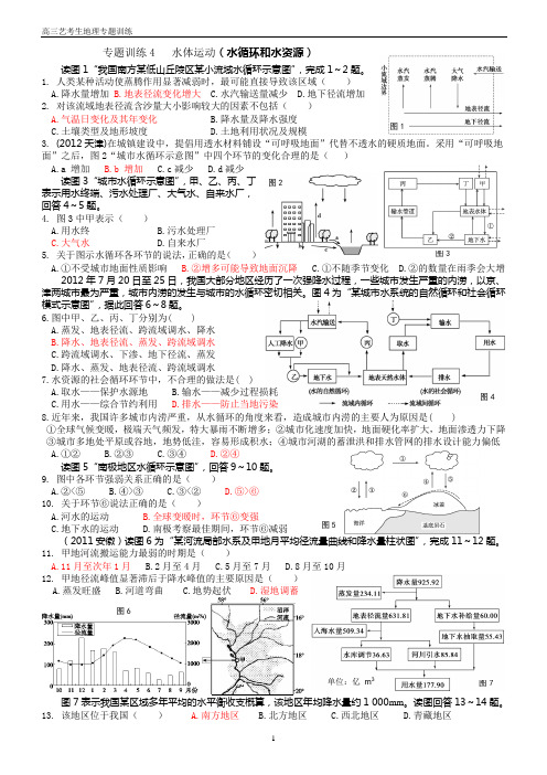 专题训练6  水体运动