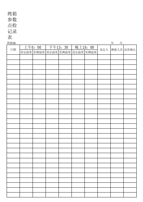 设备参数点检记录