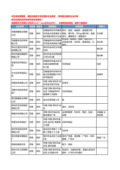 2020新版河南省面料工商企业公司名录名单黄页联系方式大全732家