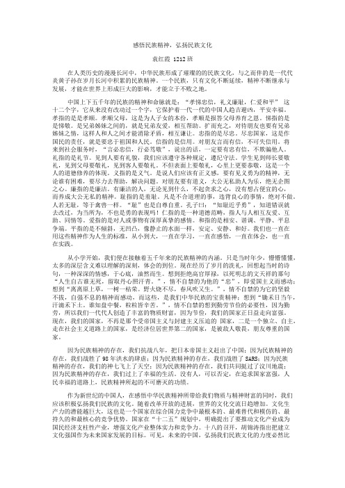 感悟民族精神,弘扬民族文化