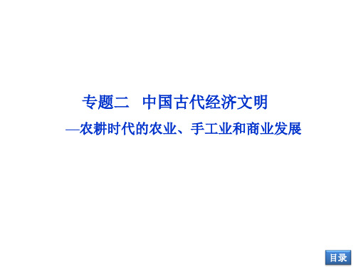 2013年历史二轮复习课件：专题二 中国古代经济文明—农耕时代的农业、手工业和商业发展