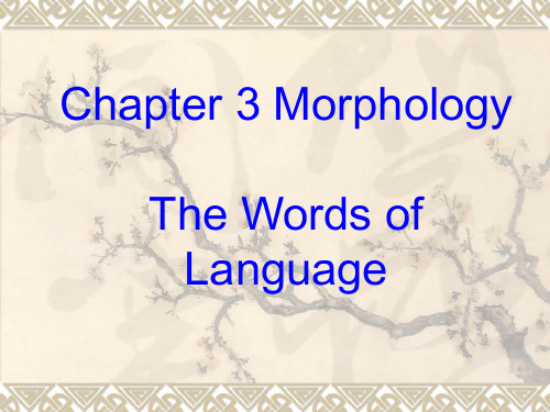 Chapter3 Morphology