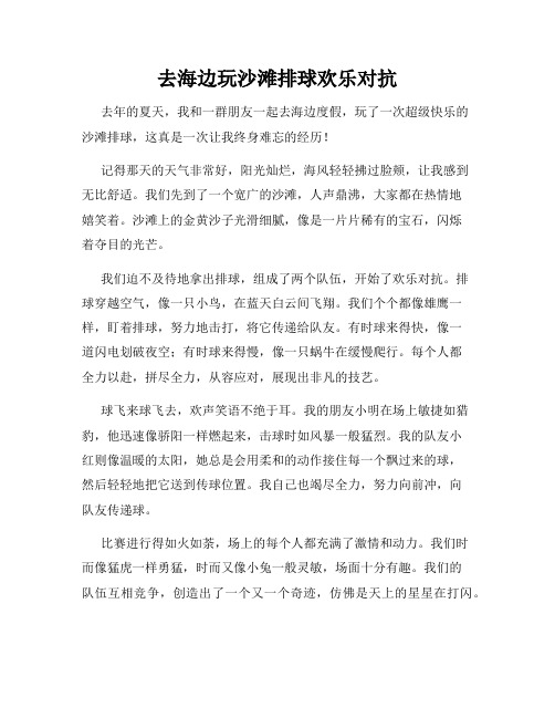 三年级作文那次玩得真高兴之去海边玩沙滩排球欢乐对抗