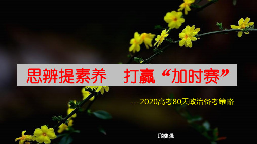 思辨提素养 打赢“加时赛” —高考80天政治备考策略 PPT课件