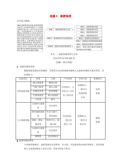 2019版高考地理一轮复习旅游地理学案中图版选修3