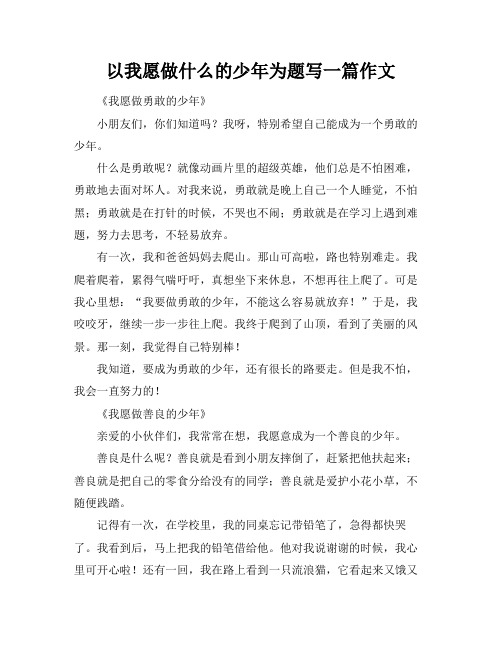 以我愿做什么的少年为题写一篇作文