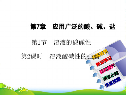 化学九年级全册沪教版7.1《溶液的酸碱性》酸性溶液和碱性溶液课件