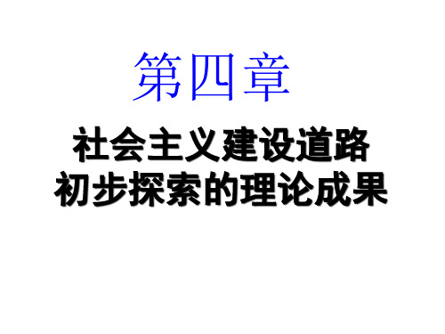 社会主义建设道路初步探索的理论成果