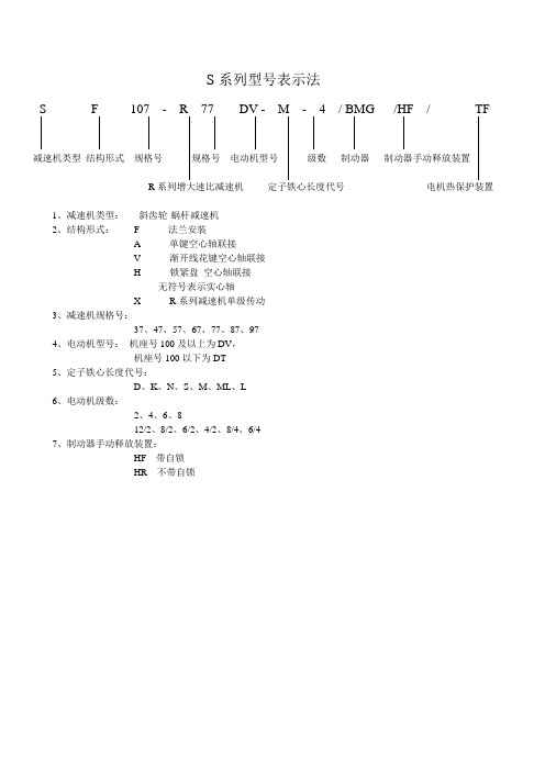 SEW S系列表示法