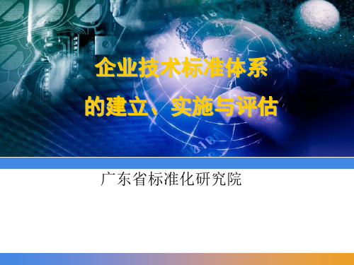 企业技术标准体系的建立实施与评估