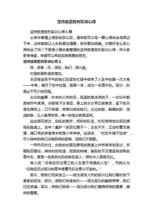 坚持就是胜利军训心得