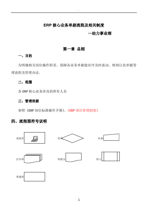 ERP核心业务单据流程及相关制度