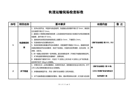 轨道运输现场检查标准