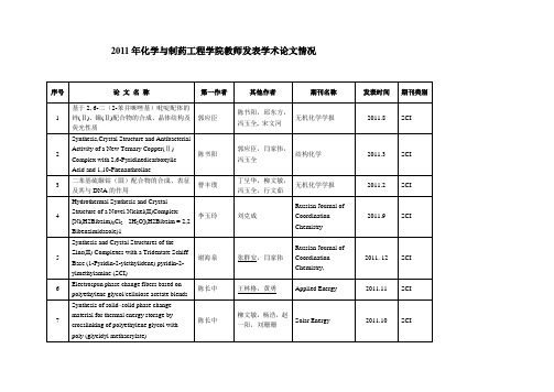 化学与制药工程学院教师发表学术论文情况南阳师范学院