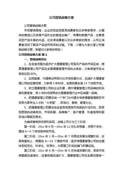 公司营销战略方案