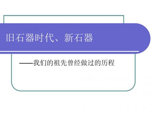 精编旧石器时代、新石器资料