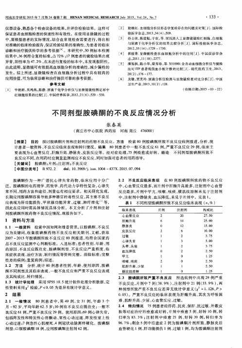 不同剂型胺碘酮的不良反应情况分析