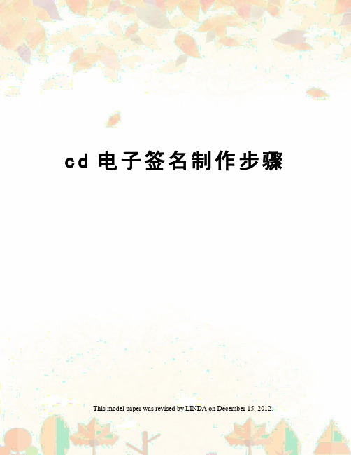 cd电子签名制作步骤