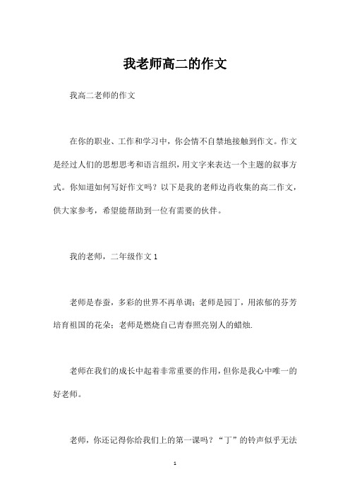 我老师高二的作文