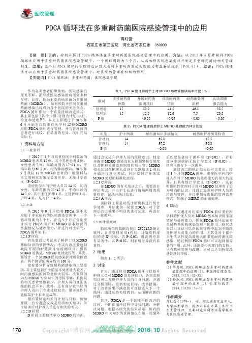 PDCA循环法在多重耐药菌医院感染管理中的应用