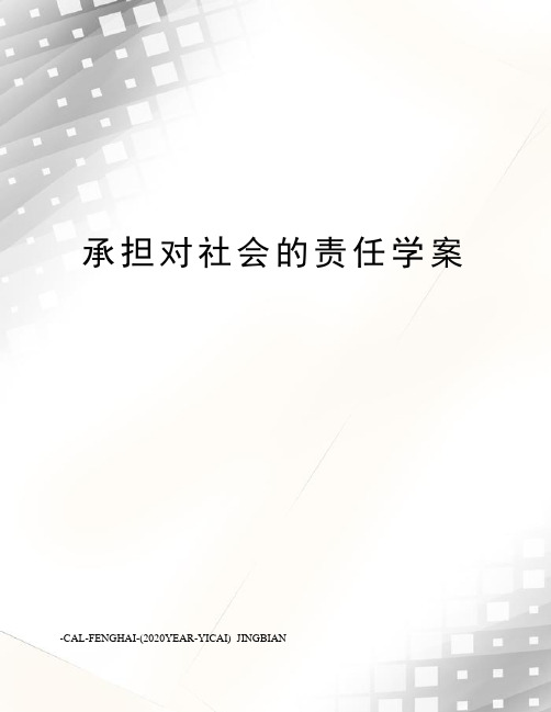 承担对社会的责任学案