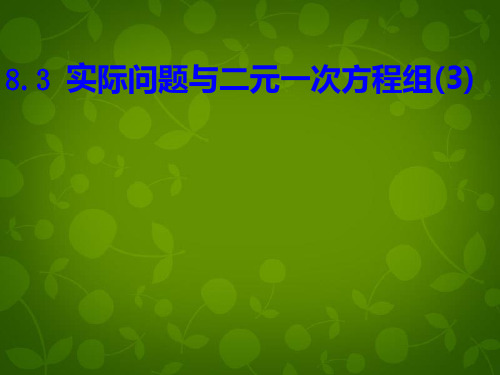 人教初中数学七下 8.3 实际问题与二元一次方程组课件6 【经典初中数学课件】