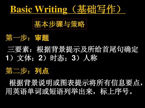 Basic Writing(基础写作)