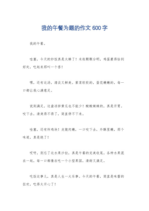 我的午餐为题的作文600字