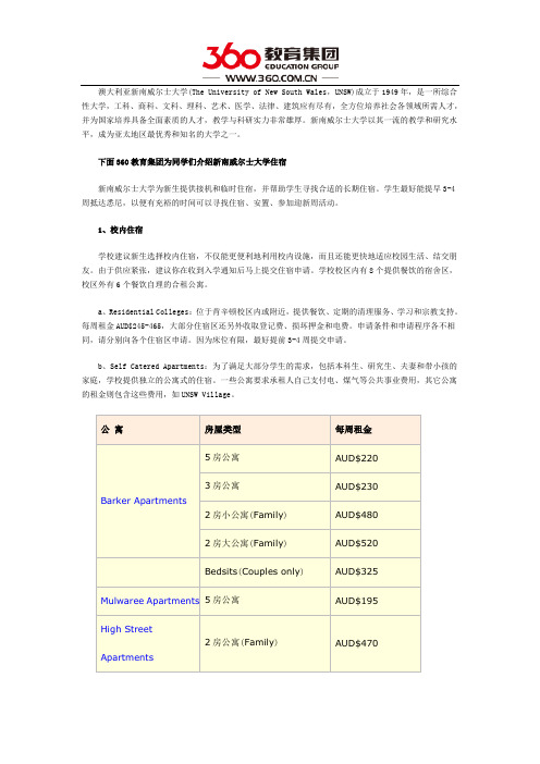 新南威尔士大学公寓