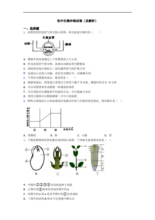 初中生物冲刺试卷(及解析)