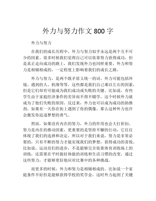 外力与努力作文800字