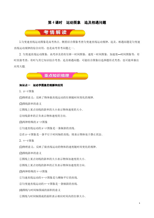 专题1.4 运动图象 追及相遇问题(教学案)(解析版)