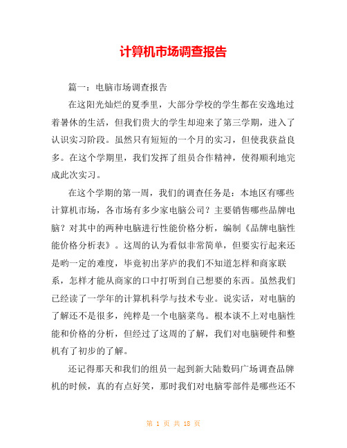 计算机市场调查报告