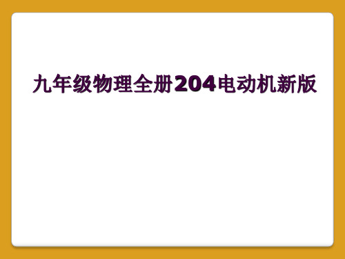 九年级物理全册204电动机新版