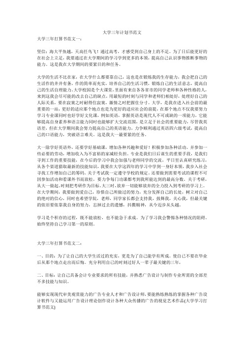 大学三年计划书范文