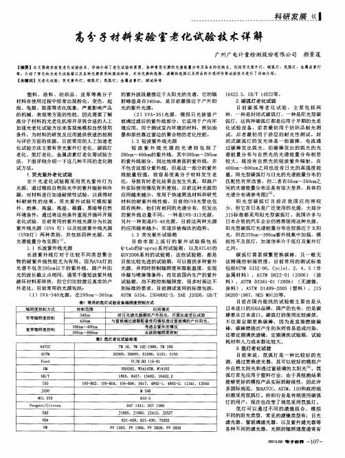 高分子材料实验室老化试验技术详解