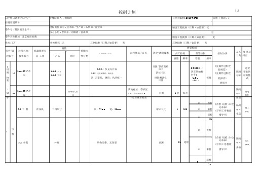 质量控制计划表格