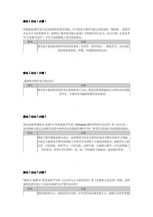 国培--中小学教育技术能力培训作业 模块2