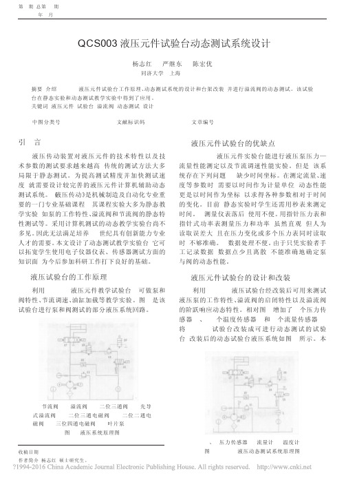 QCS003液压元件试验台动态测试系统设计